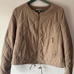 LARRY LEVINE WOMENS LARGE QUILTED BEIGE JACKET